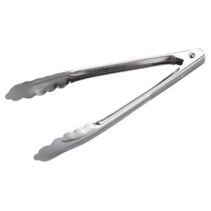 Ken Hands Heavy Duty Tongs Stainless Steel Scalloped Edge 230mm 9" Commercial Kitchen Utensil