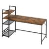 Levede 4 Tier Shelves Study Desk - Dark Brown