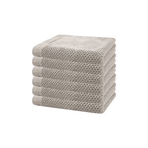 6pc Bambury Ultra soft Angove Face Washer 33x33cm Pebble Cotton Woven