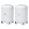 2pc Kitchen Craft Steel Tea Canister/Sugar Jar Combo Set 19cm - Ice White