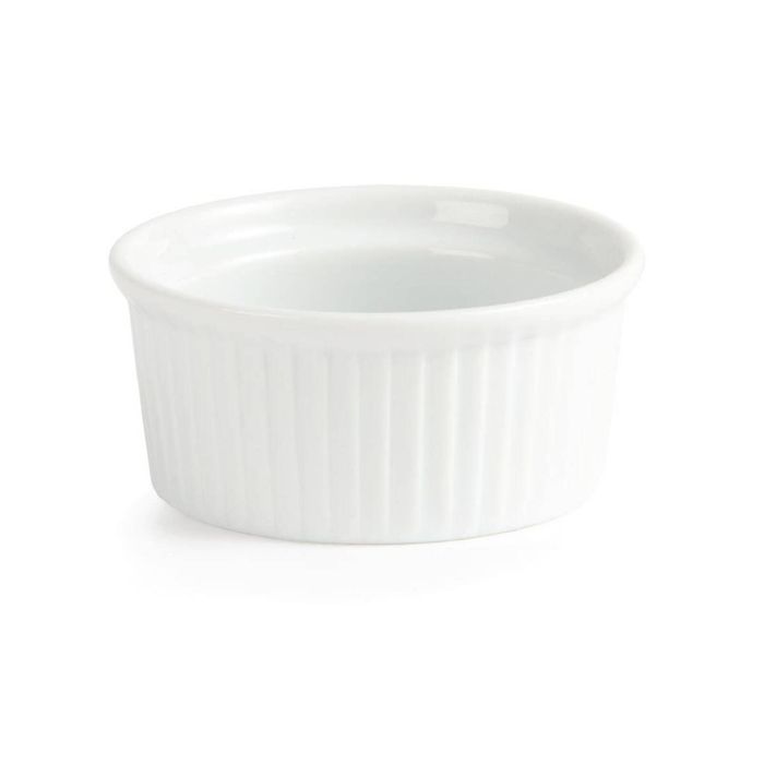 Olympia Whiteware Ramekins Round Porcelain Stackable White 85mm (12 Pack)