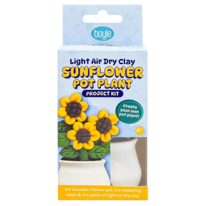 Boyle Light Air Dry Clay Sunflower Pot Plant Project Kit