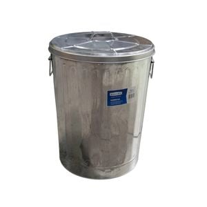 Malloy 75L Galvanised Garbage Bin Plus Lid