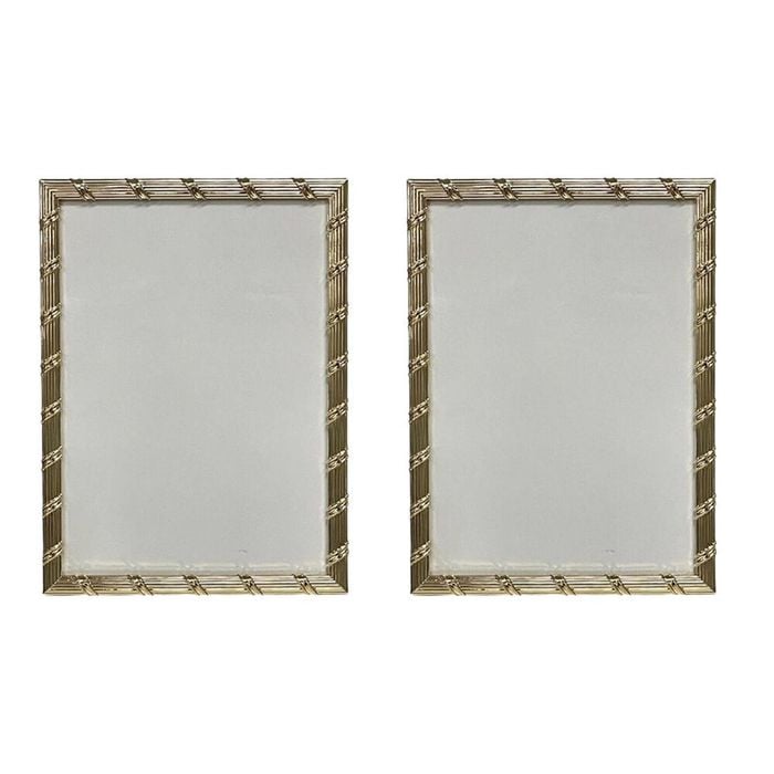 2PK SS Collective Gold Paloma Textured W/ Criss Cross Photo Frame Rectangle 5x7