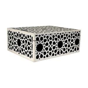 SS Collective Black & White Patterned Decorative Rectangle Box 26x21cm