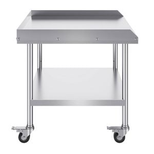 Vevor 76.2x91.4x75.16cm Stainless Steel Work Table with 3-Sided Backsplash Heavy Duty
