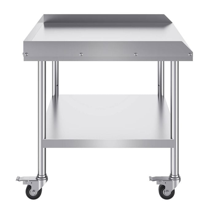 Vevor 76.2x91.4x75.16cm Stainless Steel Work Table with 3-Sided Backsplash Heavy Duty
