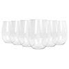 Argon Tableware 480ml Plastic Wine Glasses - Set Of 6 - Clear Reusable Stemless Cocktail Champagne Tumbler Drinking Cups