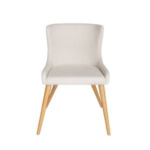 SK Designer Living | Osaka Upholstered Dining Chair | Natural Legs - Ivory Fabric