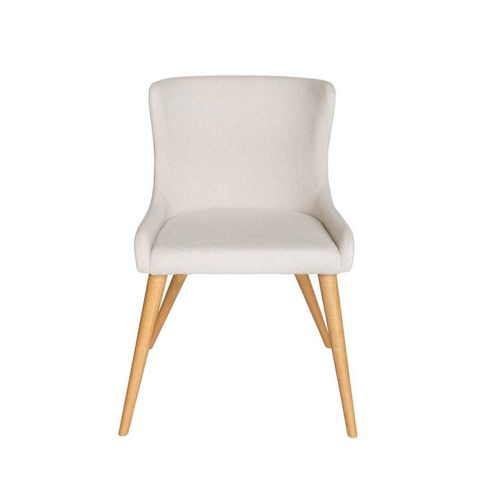 SK Designer Living | Osaka Upholstered Dining Chair | Natural Legs - Ivory Fabric