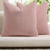 Gioia Casa 2-pack Corduroy Velvet Cushion Covers - 45cm X 45cm, Pink