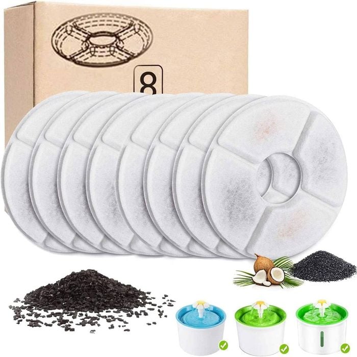 Cat Water Fountain Filters 8 Pack, Replacement Filters Carbon