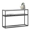 Ebonie 120cm White Marble & Black Shelf Console Table