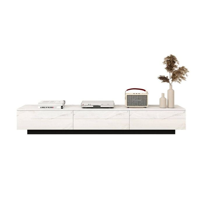 180cm TV Cabinet Stand High Gloss Marble Effect