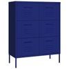 vidaXL Drawer Cabinet Navy Blue Steel Sideboard Cupboard Home Display Cabinet