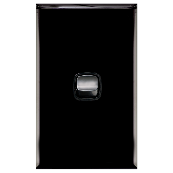 HPM Excel 1 Gang Light Switch Black