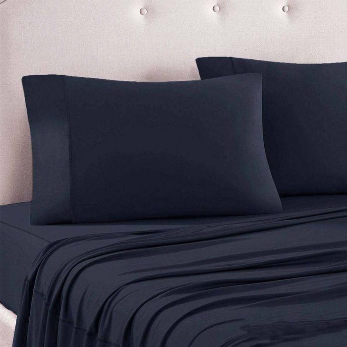 Art Terrace Microfiber Sheet Set King 33cm Wall Navy