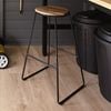 Marquee Industrial Acacia Bar Stool Black