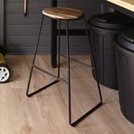 Marquee Industrial Acacia Bar Stool Black