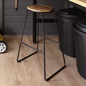 Marquee Industrial Acacia Bar Stool Black