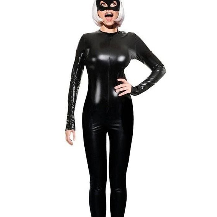 Glossy Plus Size Black Catsuit Womens Costume - Xlarge