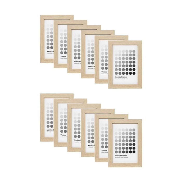 12PK Braz Venice Image Photo Document Display Frame 10x15cm Beech