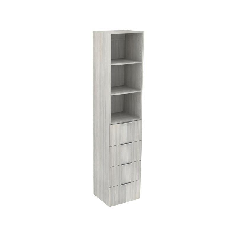 Lugna 2048 x 450 x 380mm Mist 2 Adj Shelf 4 Drawer Robe Insert