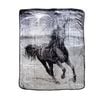 Bloomington 375gsm 1 Ply 3D Print Faux Mink Blanket Queen 200x240 cm Galloping Horse