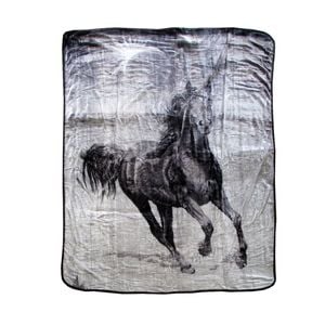 Bloomington 375gsm 1 Ply 3D Print Faux Mink Blanket Queen 200x240 cm Galloping Horse
