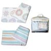 Sandringham Twin Pack Multi Colour Floral/Striped Polar Fleece Throw/Blanket 210 x 240 cm