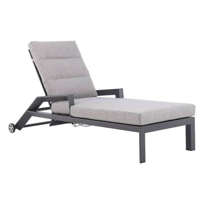 FurnitureOkay Mosman Aluminium Sunlounger - Charcoal