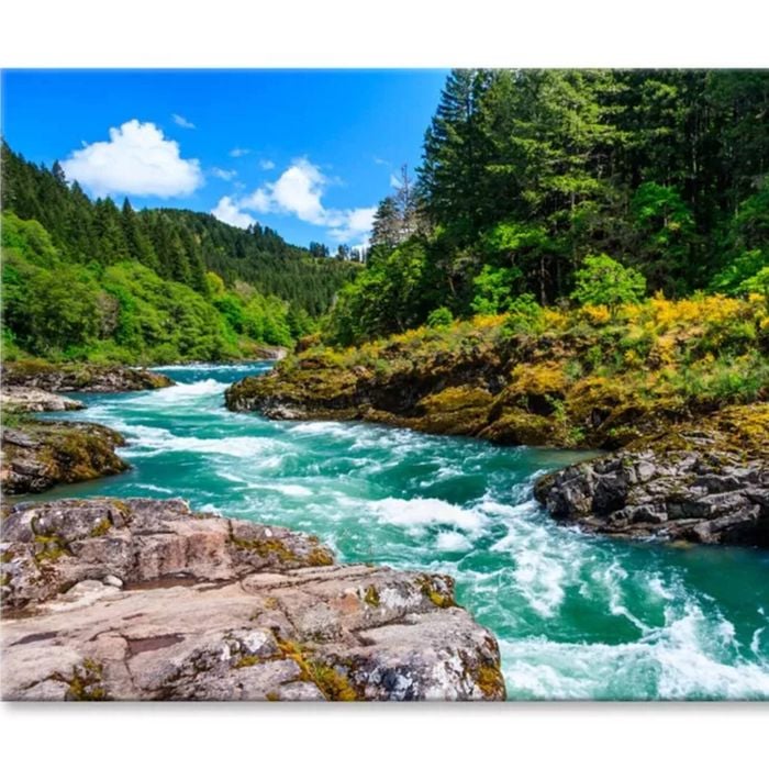 Nature Baths On the Katun River  Print 100% Australian Made 75 x 50cm  (Stretched)