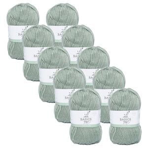 10x Malli Margarita Green Super Blend Basic 100g Knitting Yarn Acrylic/poly