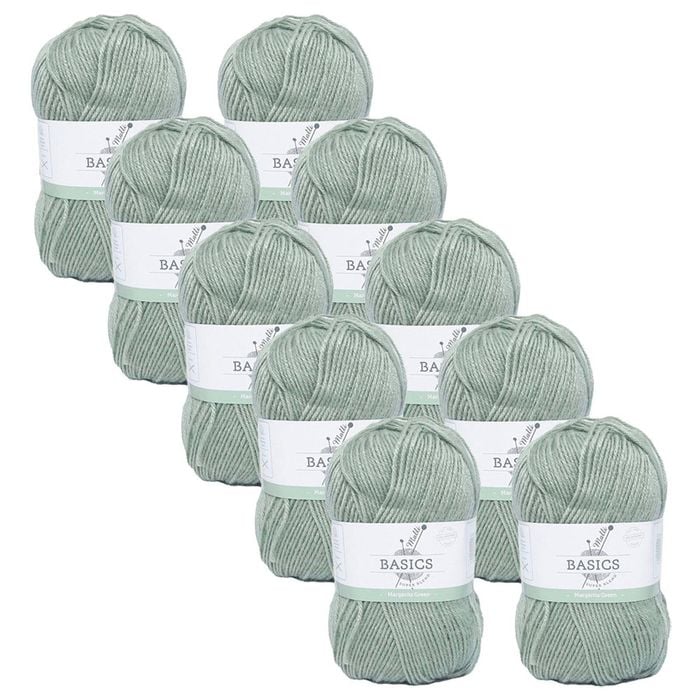 10x Malli Margarita Green Super Blend Basic 100g Knitting Yarn Acrylic/poly