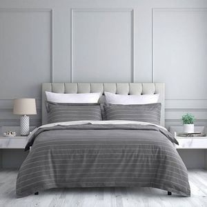 Jason Commercial King Studio Stripe Quilt Cover Set 240x210cm - Slate
