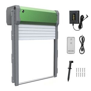 Solar Power Automatic Chicken Coop Door Waterproof Cage Closer Opener Anti-pinch With Timer Auto Light Sensor And Remote Contro