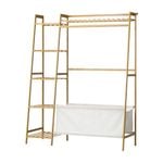 Oikiture Clothes Rack Wardrobe Hanging Rail Storage Shelves