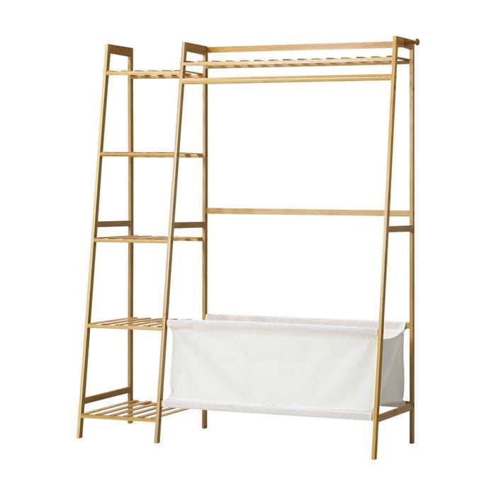 Oikiture Clothes Rack Wardrobe Hanging Rail Storage Shelves
