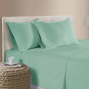400TC 100% Cotton Sateen Premium Sheet Set 40cm Wall Turquoise King Single