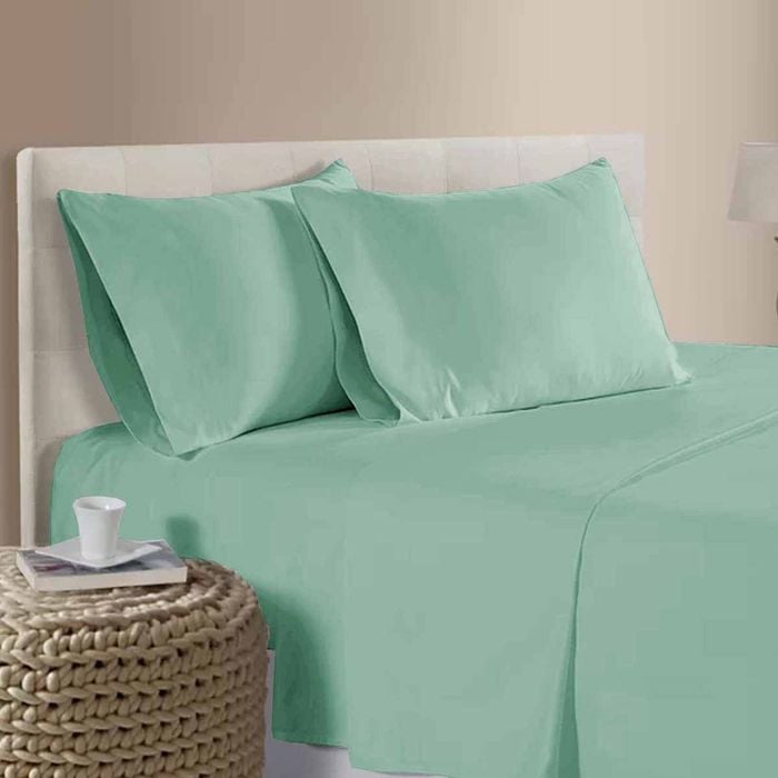 400TC 100% Cotton Sateen Premium Sheet Set 40cm Wall Turquoise King Single