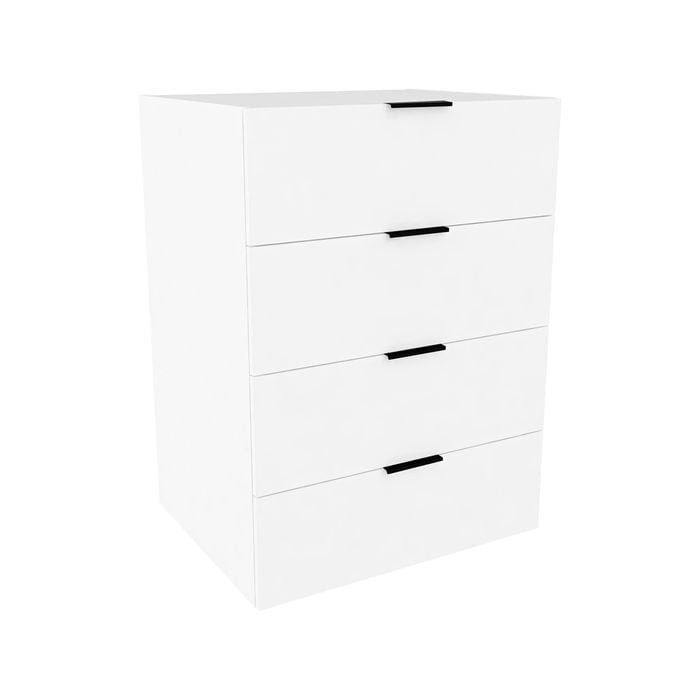 Lugna 1024 x 750 x 580mm White 4 Drawer Storage Cabinet