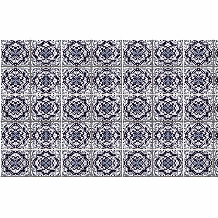 Boyle 1.5m x 45cm Vintage Blue Tiles Self Adhesive Film