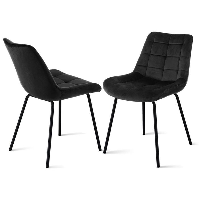 2x Artiss Dining Chairs Velvet Black