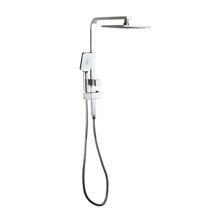 MIXX  Chrome Chai Square Retro E- Fit Twin Shower