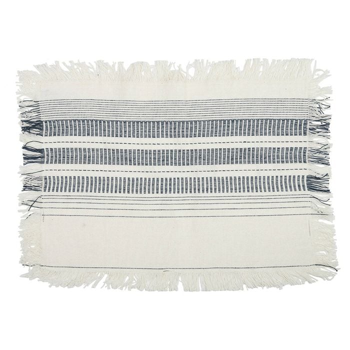 Assemble Dash Cotton Placemat White/Navy 35x48cm