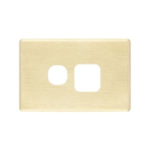 Deta S-Line Single Brushed Gold Finish Powerpoint Cover Plate