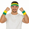 3pcs Australia Green & Gold/Yellow Headband & Wristband Set for Australia Day & More