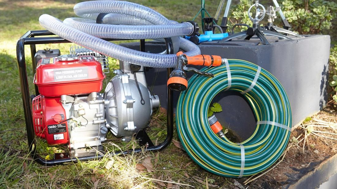 Outdoor bushfire sprinkler system.