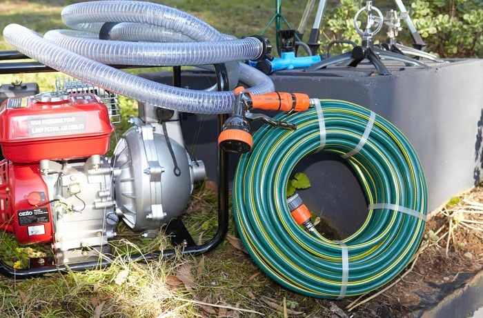 Outdoor bushfire sprinkler system.