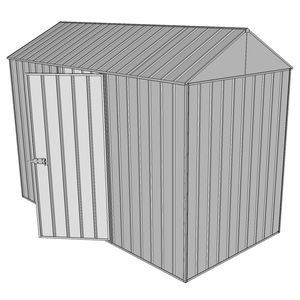 Build-a-Shed 1.5 x 3 x 2.3m Single Hinged Side Door Gable Shed - Zinc
